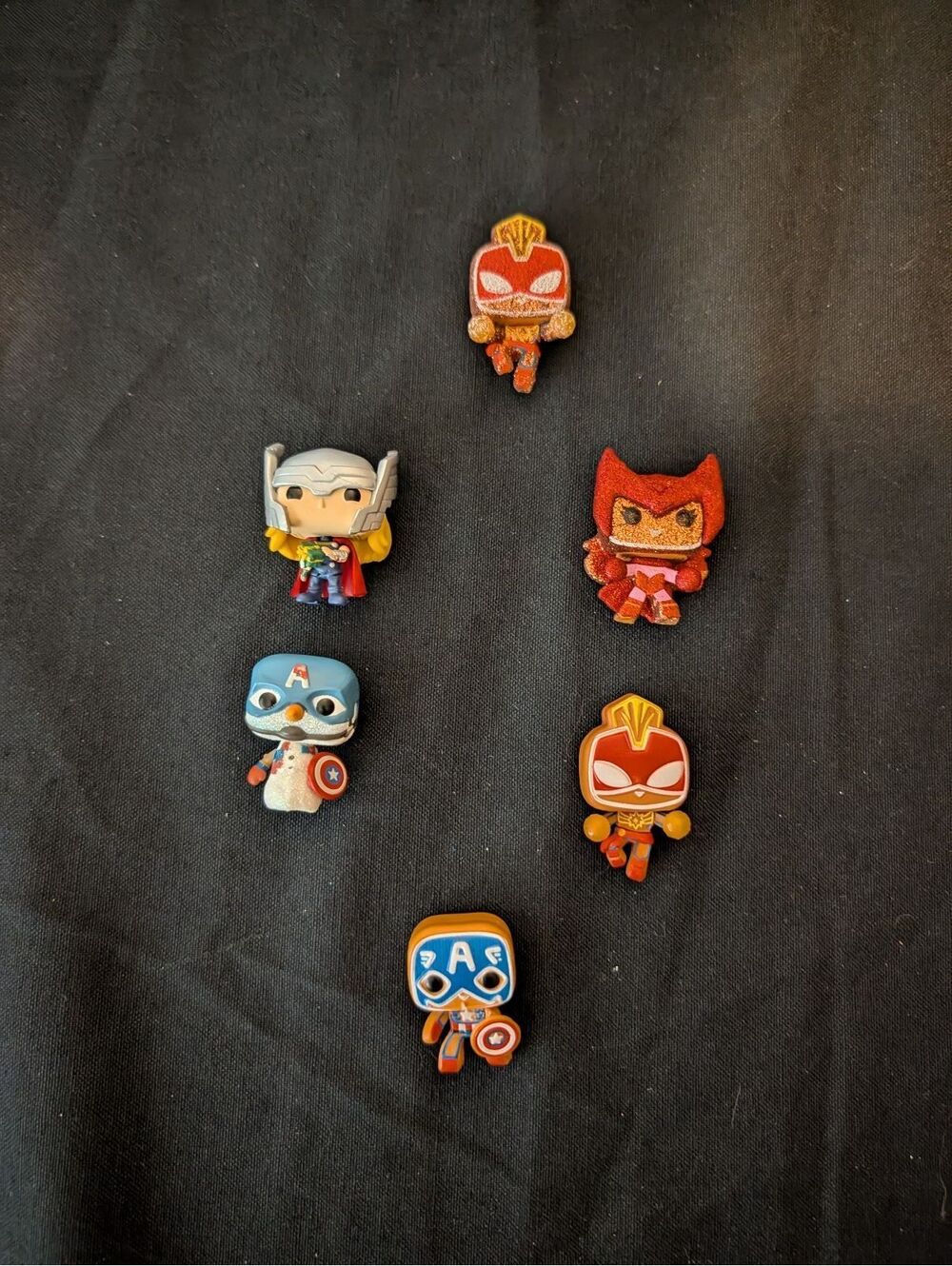 Funko Bitty Pop Marvel Lot 6 Mini Figures Thor Captain America Captain Marvel